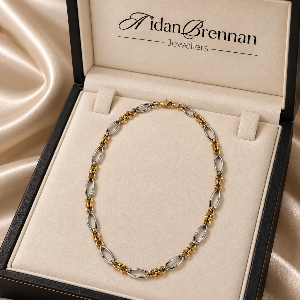 9ct White Gold & Yellow Gold Necklace
