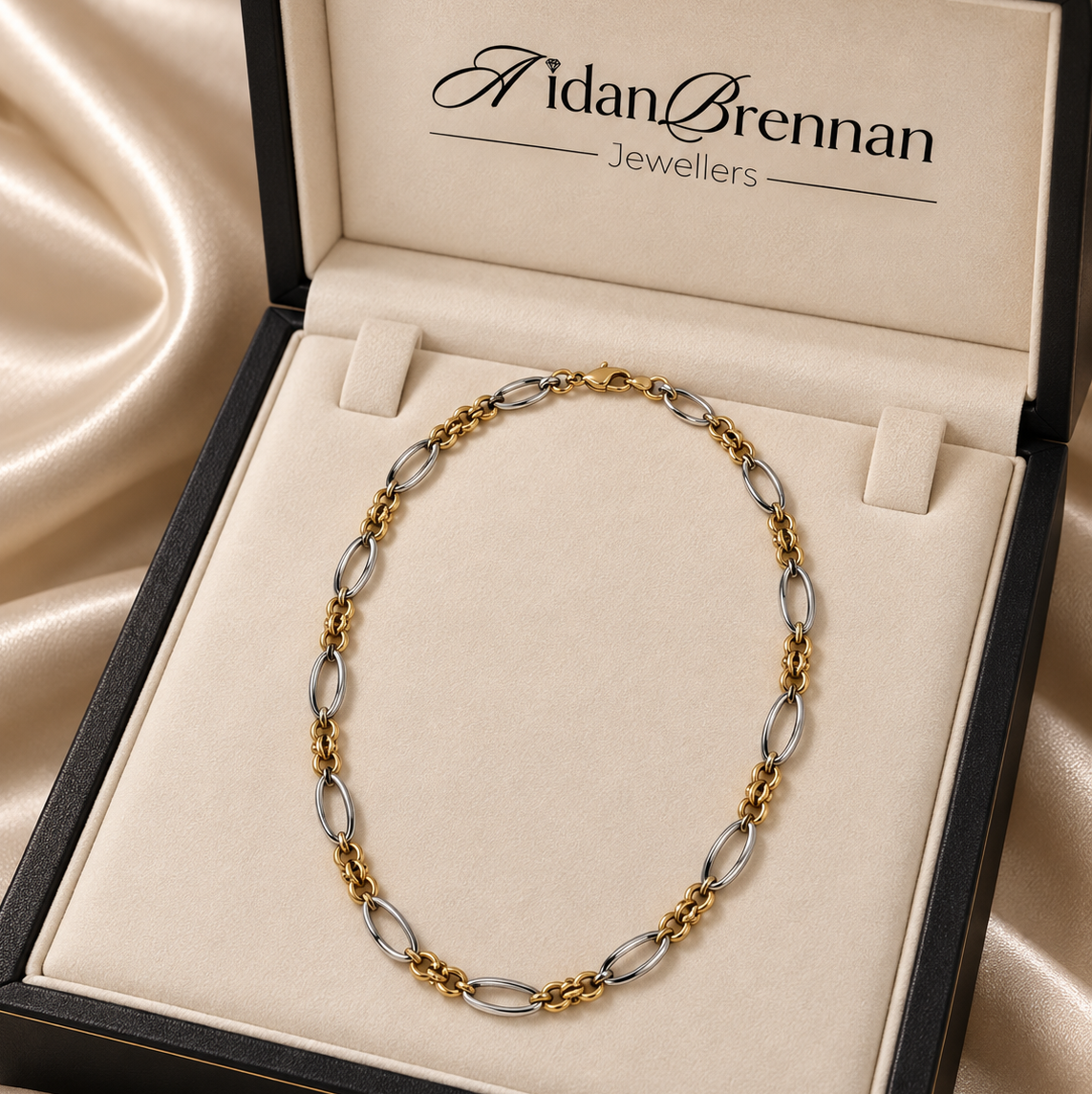 9ct White Gold & Yellow Gold Necklace