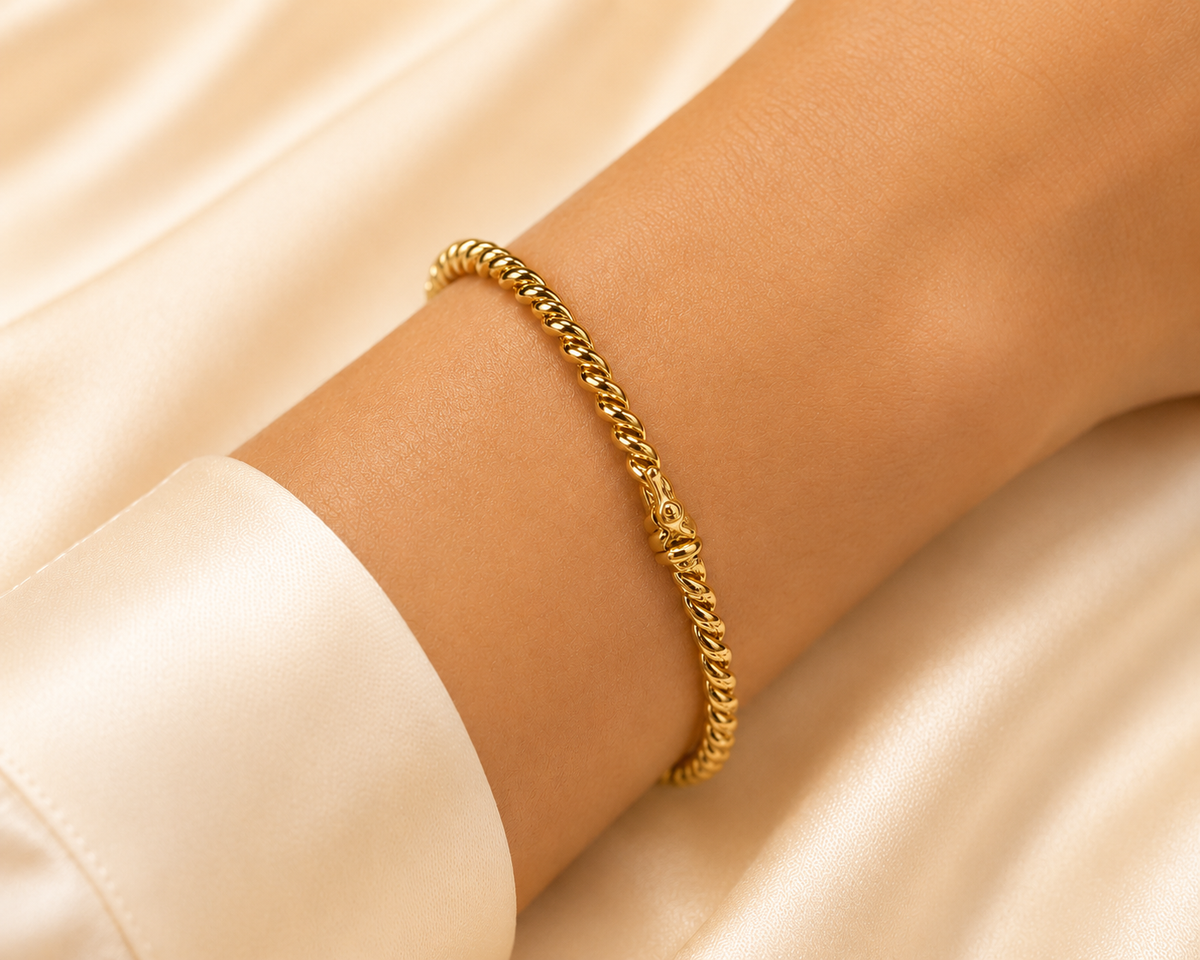 9ct Gold Rope Twist Bangle