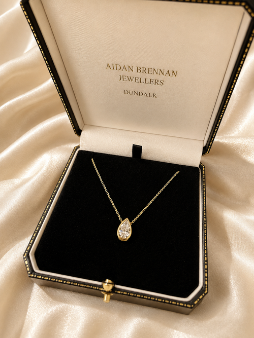 9ct Gold 2.02ct Pear Shaped Diamond Pendant