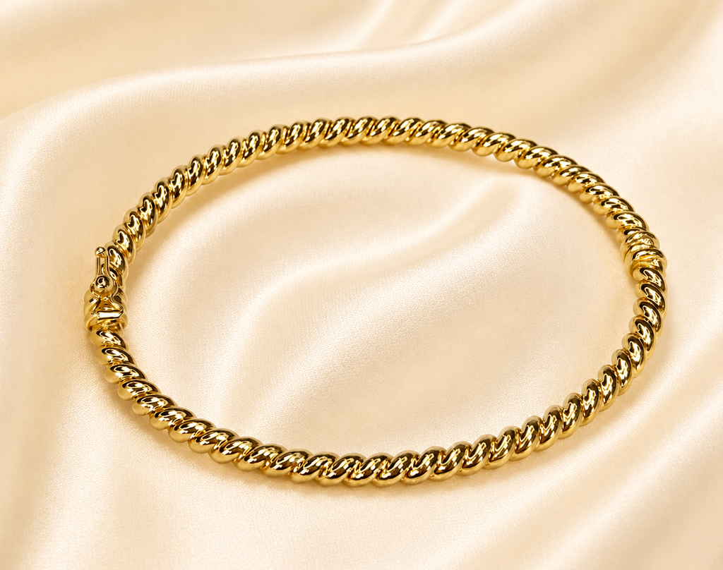 9ct Gold Rope Twist Bangle