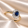 9ct Yellow Gold Sapphire & Diamond Ring