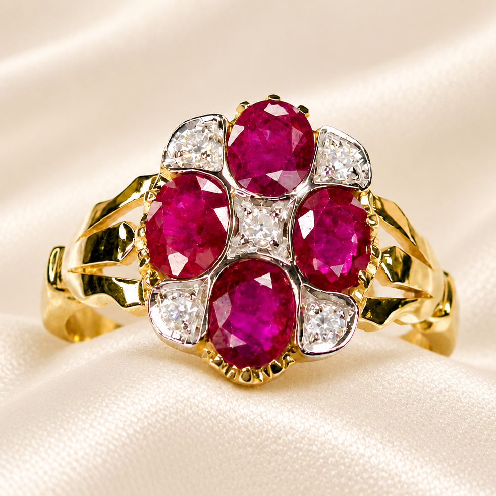 Yellow Gold Ruby & Diamond Ring