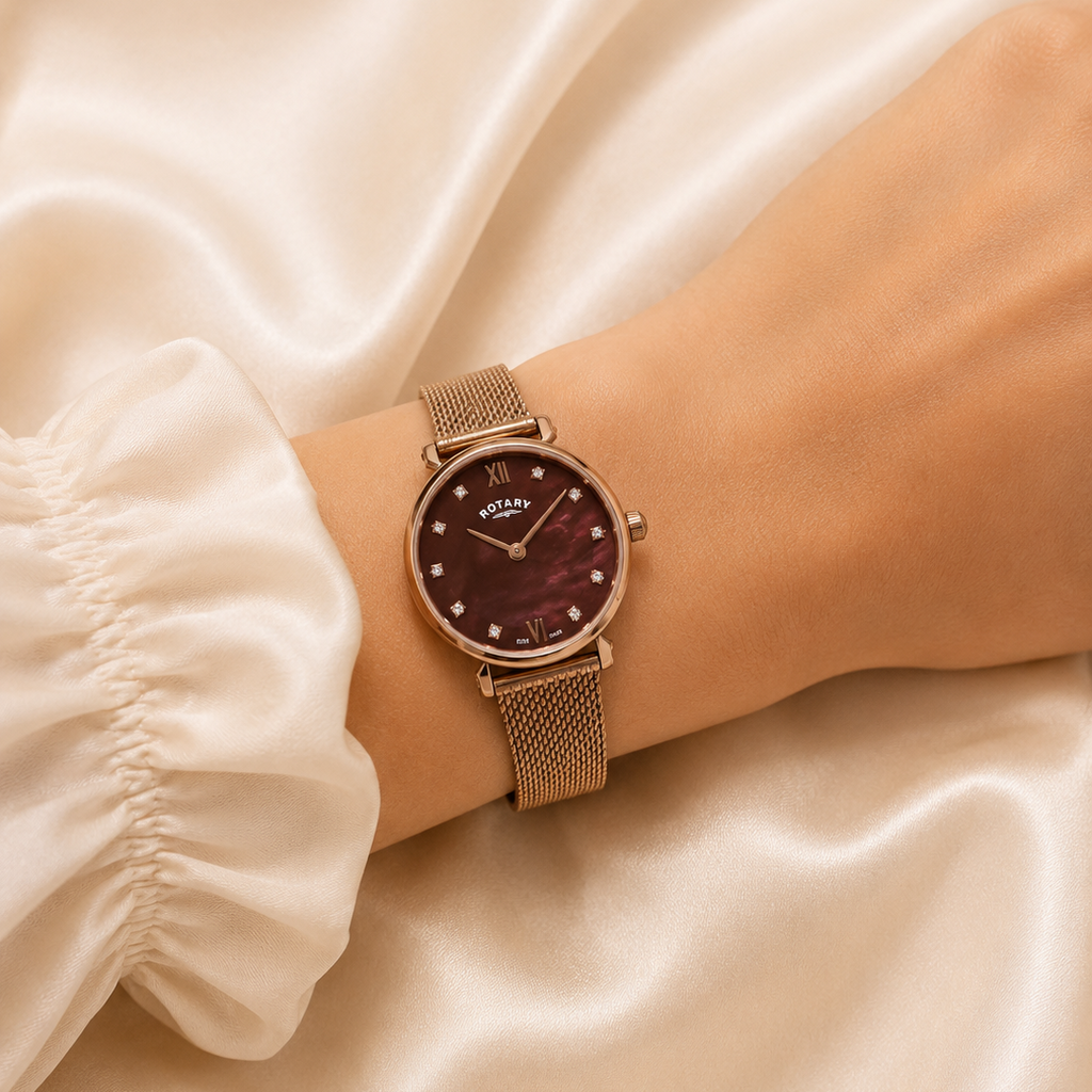 Ladies Rotary Rose Gold-Tone Watch