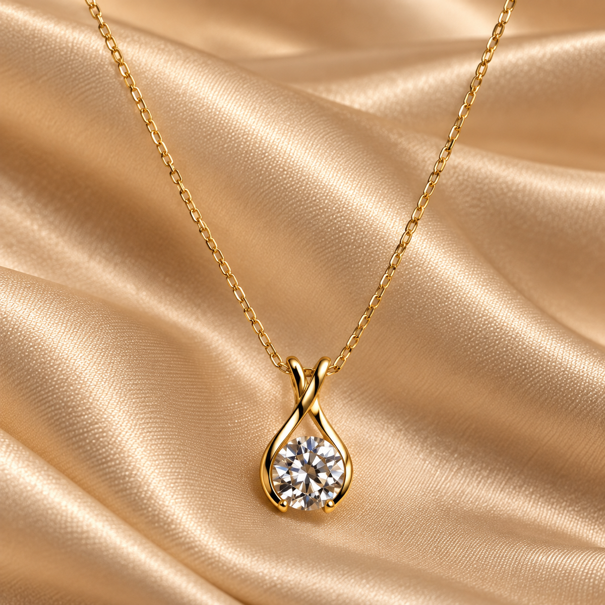 9ct Yellow Gold Cubic Zirconia Pendant & Earring Set