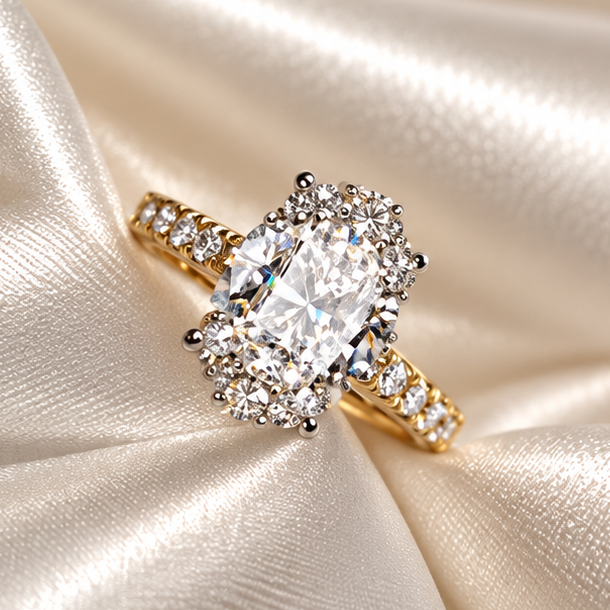 18ct Oval Lab-Grown Diamond Ring