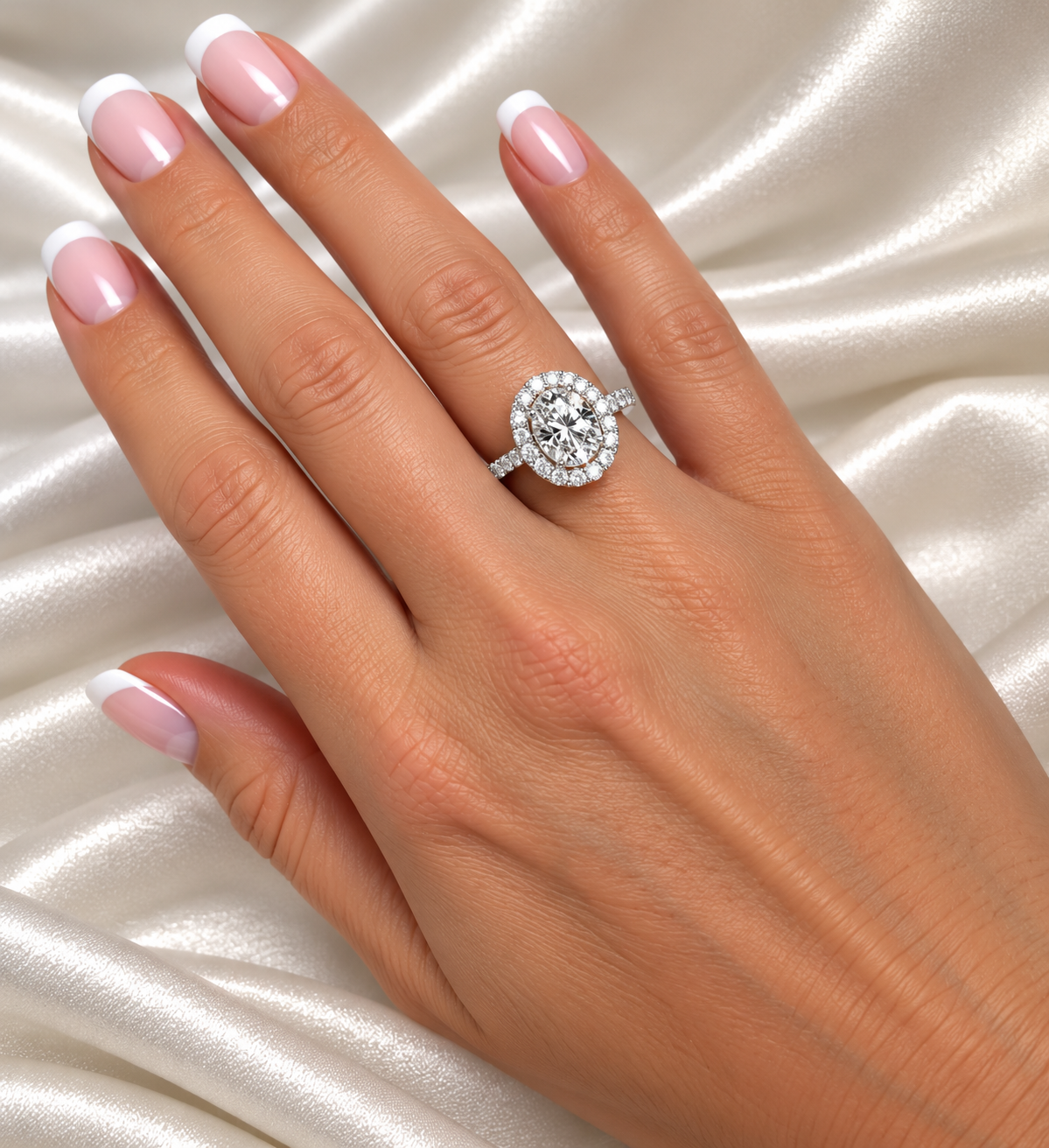 Platinum Lab-Grown Diamond Cluster Ring