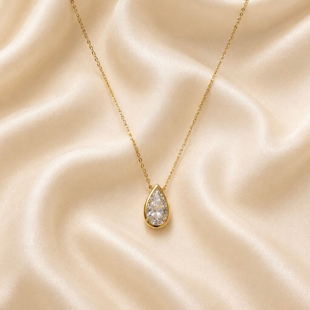 9ct Gold 2.02ct Pear Shaped Diamond Pendant