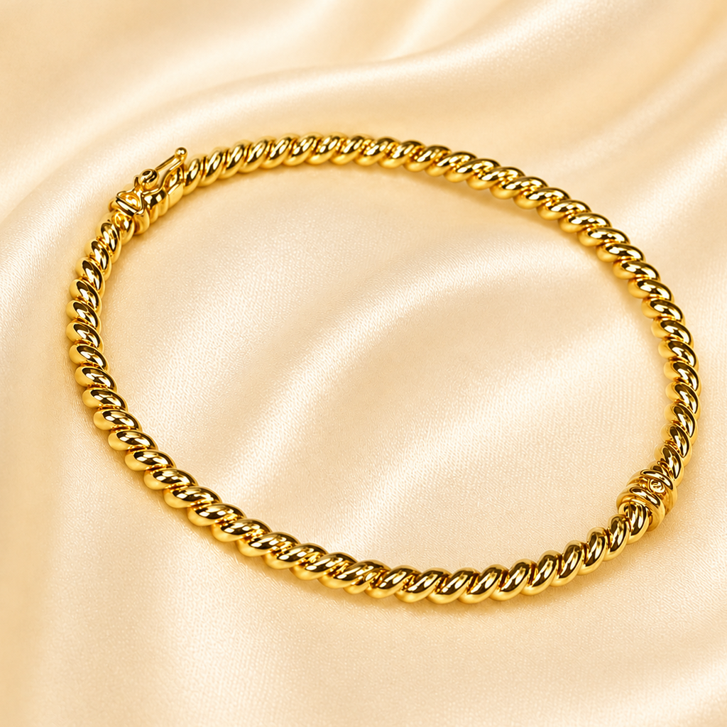 9ct Gold Rope Twist Bangle