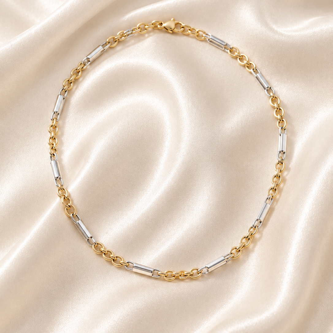 Yellow & White Gold Link Necklace