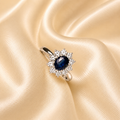 18ct White Gold Sapphire & Diamond Cluster Ring