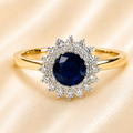 9ct Gold Sapphire & Diamond Cluster Ring