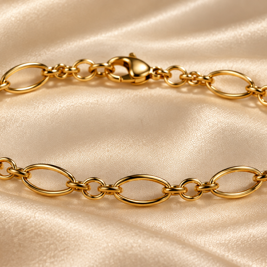 9ct Gold Oval Link Bracelet