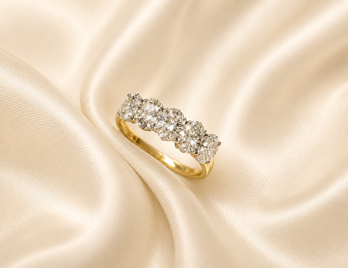 18ct Gold Five Stone Lab-Grown Diamond Ring