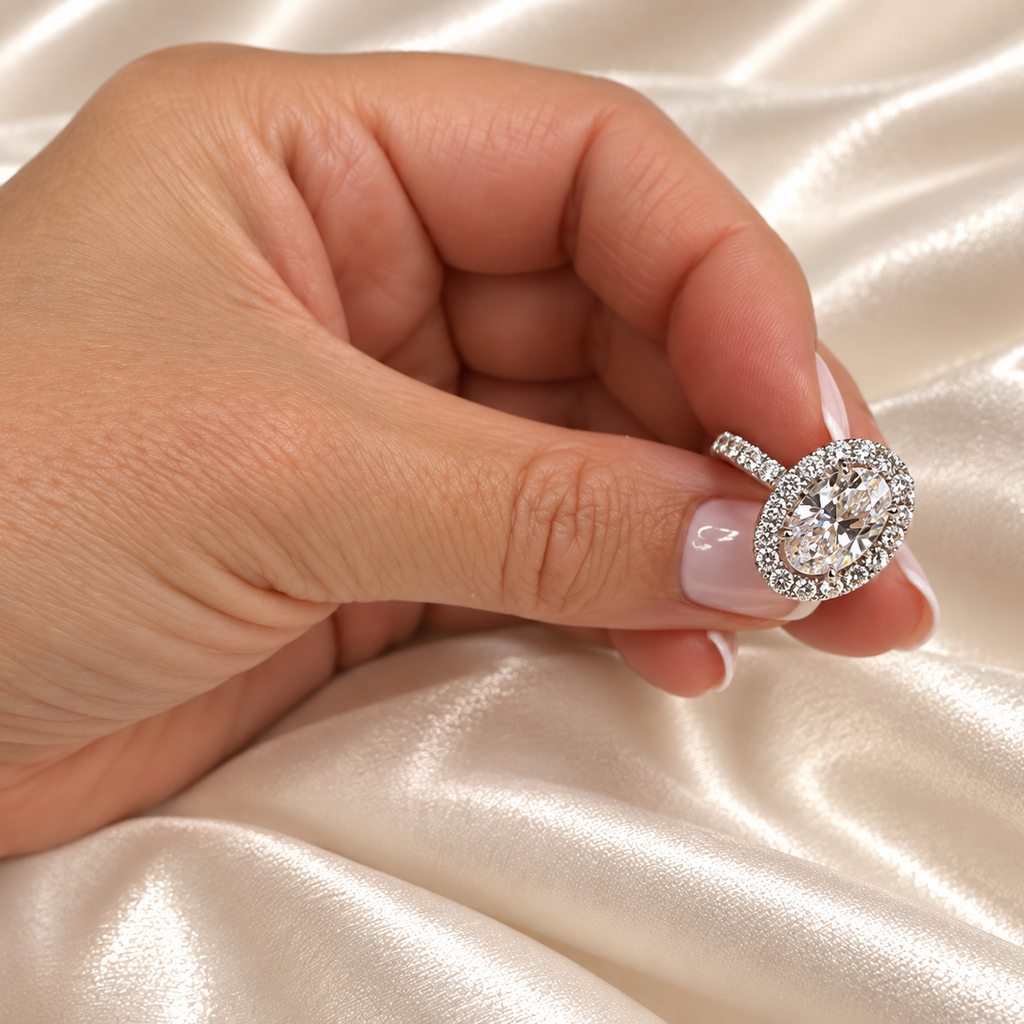 Platinum Lab-Grown Diamond Cluster Ring