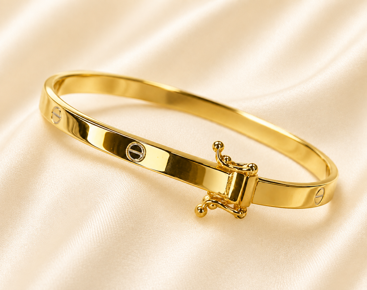 9ct Gold Polished Hinged Bangle