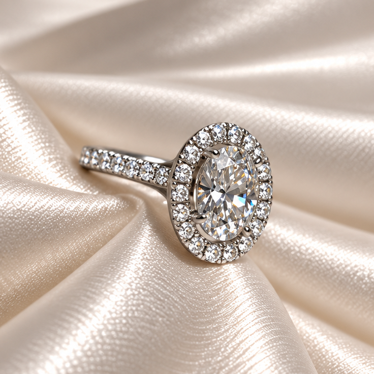 Platinum Lab-Grown Diamond Cluster Ring