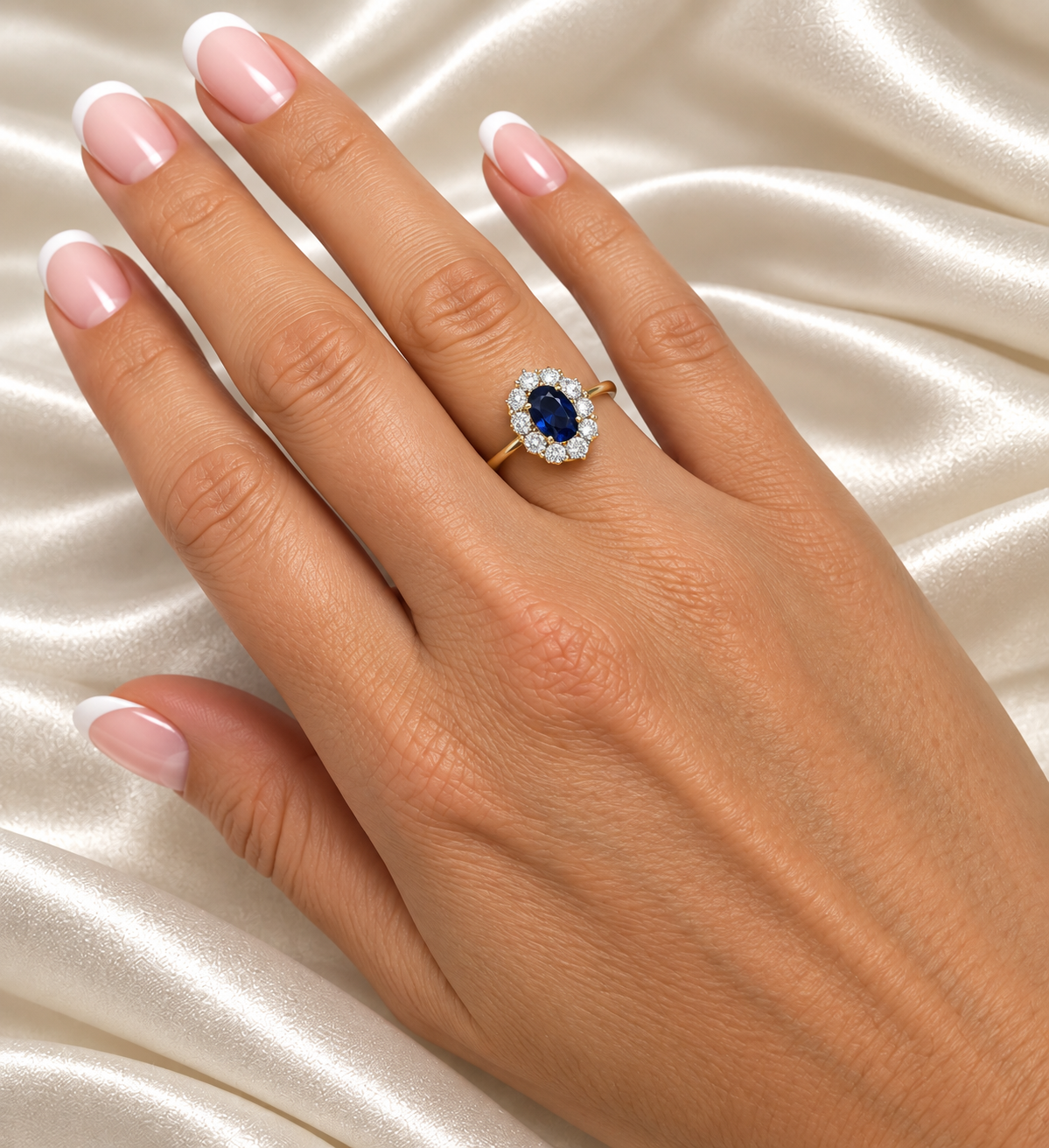 9ct Yellow Gold Sapphire & Diamond Ring
