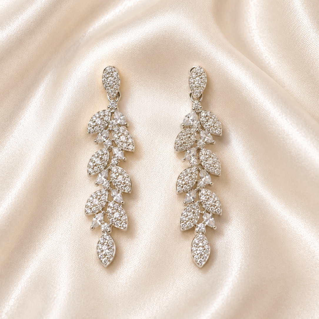 Sterling Silver Cubic Zirconia Drop Earrings