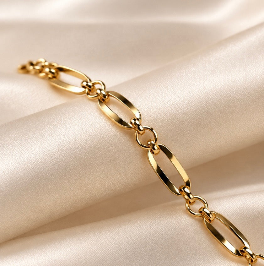9ct Yellow Gold Open Link Bracelet