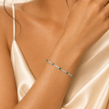 Sterling Silver Emerald & Cubic Zirconia Tennis Bracelet