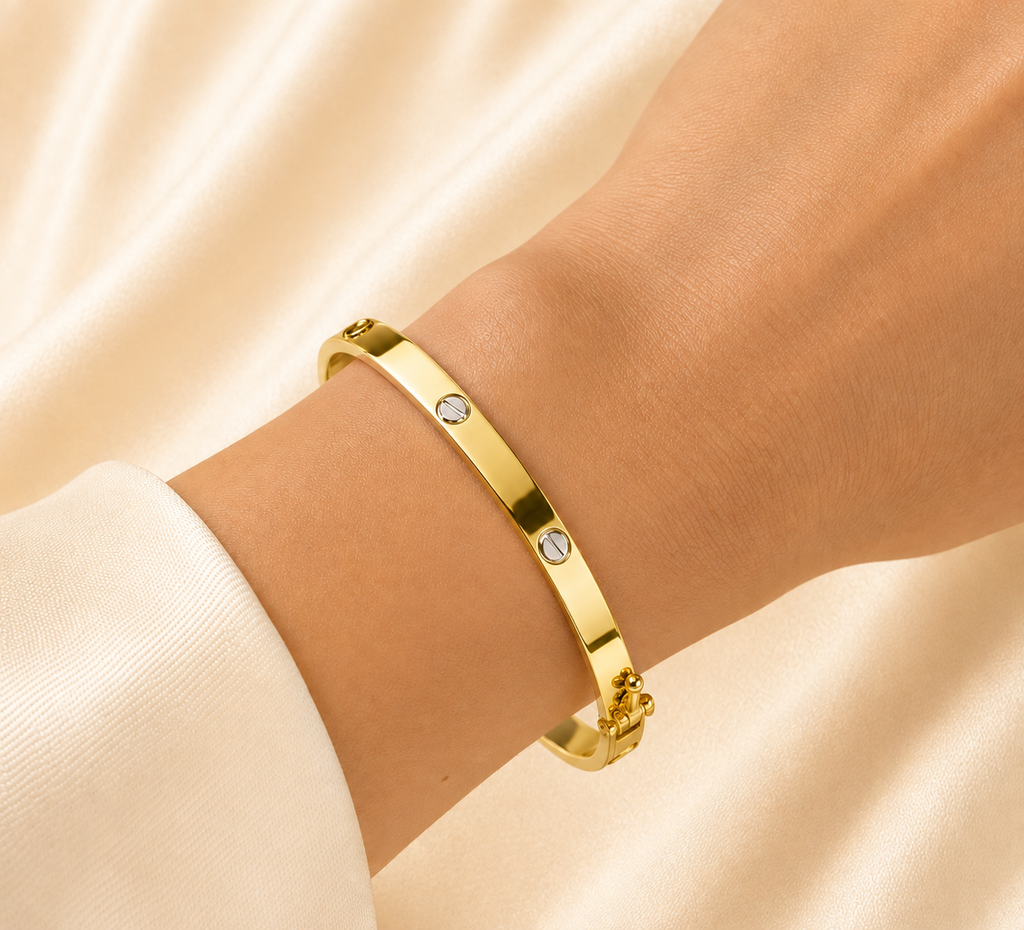 9ct Gold Polished Hinged Bangle