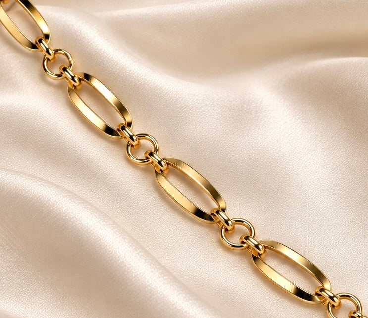 9ct Yellow Gold Open Link Bracelet