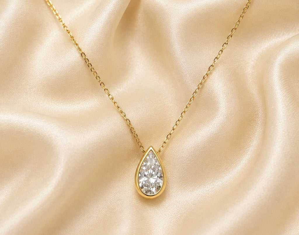 9ct Gold 2.02ct Pear Shaped Diamond Pendant