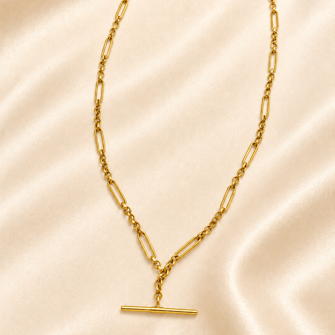 Gold T-Bar Necklace
