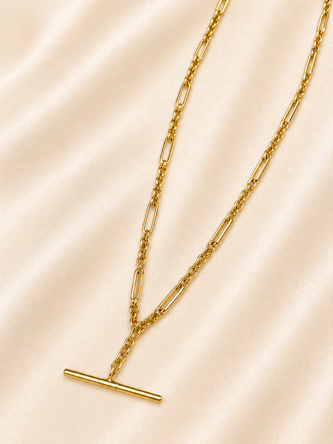 Gold T-Bar Necklace